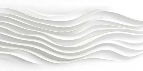 Canvas Print - Abstract White Wave Pattern