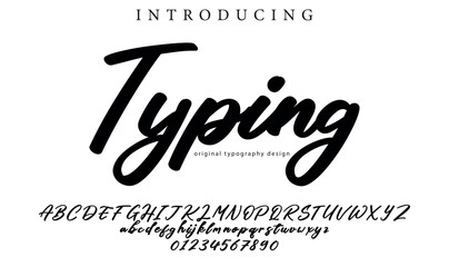 Typing Font Stylish brush painted an uppercase vector letters, alphabet, typeface