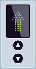 Poster - Modern elevator control panel with an up arrow indicating the direction of travel