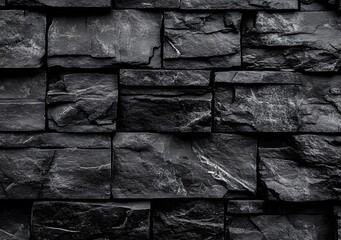 Wall Mural - Black Stone Wall Texture