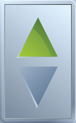 Poster - Modern elevator panel with the up button illuminated, indicating an upward direction