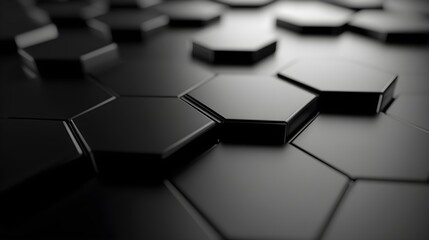 Poster - Abstract Black Hexagon Pattern