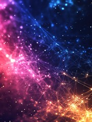 Poster - A colorful galaxy with a purple and blue background and a pink