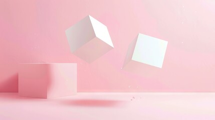 Wall Mural - Abstract Background pink color with 3d cubes. A completely new template for your business design.