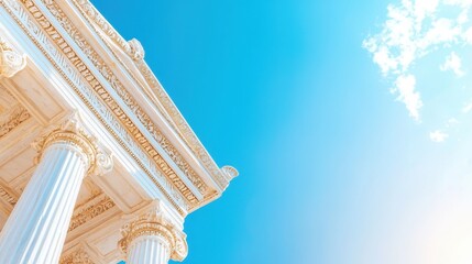 Wall Mural - Ancient Greek Columns Against Blue Sky