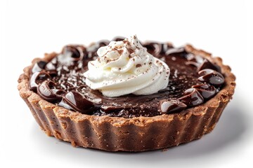 Wall Mural - Chocolate tart with a dollop of whipped cream