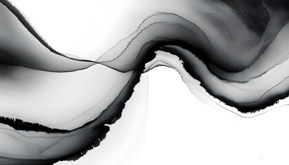 Elegant black and white Chinese ink abstract wallpaper design