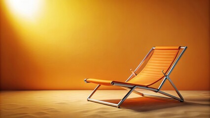 Orange sunbed on a background, summer, relaxation, vacation, luxury, comfortable, furniture, outdoor, beach, resort, sun