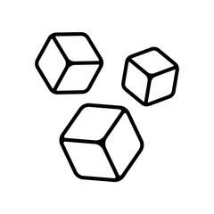 Cubes line icon isolated on white background.