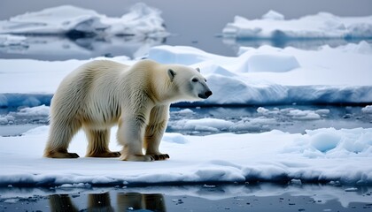 Wall Mural - Adventurous Arctic Education on Endangered Polar Bears in the Icy Antarctic Climate