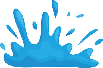Poster - Cartoon puddle of water with drops splashing making an irregular shape