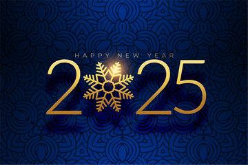 Wall Mural - 2025 new year snowflake background with shadow effect