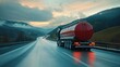 © sirisakboakaew - Fuel truck on a highway, transporting fuel with a focus on safety