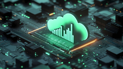 Wall Mural - Green cloud data storage