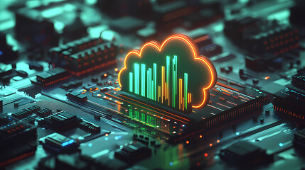 Wall Mural - Green cloud data storage