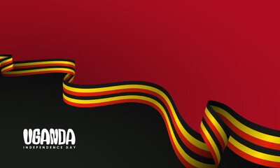 Wall Mural - Uganda independence day background with Ugandan flag design is long and waving irregularly