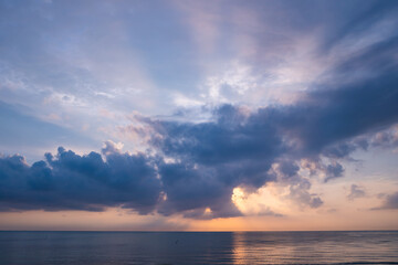 Sunset sky background,Landscape nature beautiful Light Sunset or sunrise over sea, Colorful clouds scenery sky,Amazing clouds and waves in sunset sky nature light cloud background