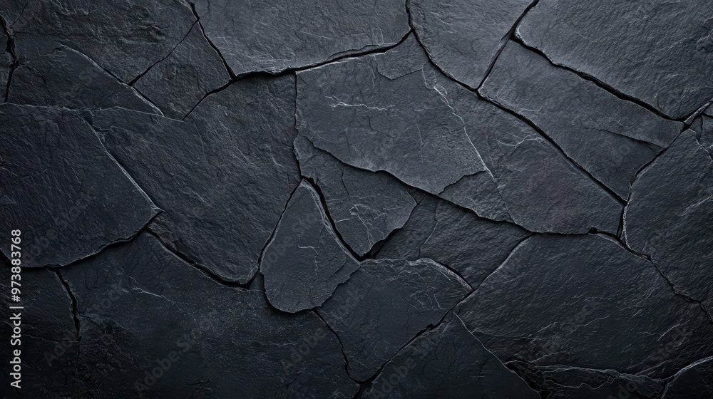 Textured Dark Slate Stone Background with Natural Cracks and Patterns ...