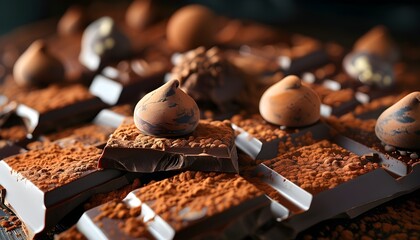 Wall Mural - Decadent Magic Bars with Chocolate Chips and Elegant Double Exposure Silhouette