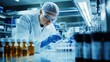 © sirisakboakaew - A pharmaceutical formulation scientist working in a sterile lab, demonstrating the precision and care needed for aseptic processing and cleanroom operations