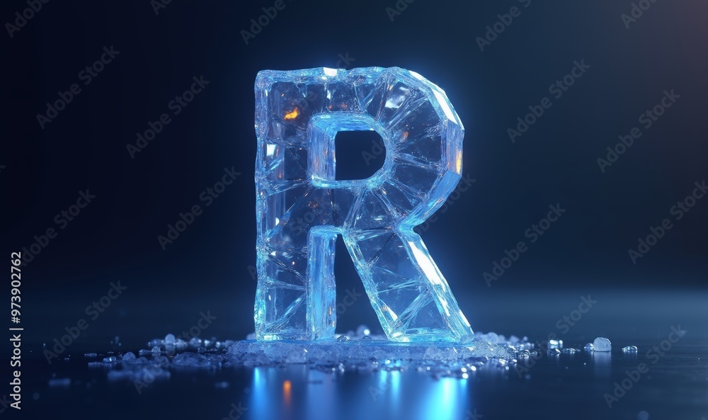 Glimmering ice letter 