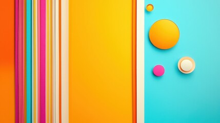 Poster - Abstract Colorful Background with Geometric Shapes and Stripes