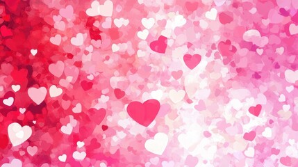 Sticker - Celebrate love with a vibrant digital art piece featuring cute hearts, perfect for a Happy Valentines Day backdrop.