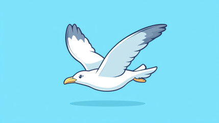 Sticker - A minimalist animation showcasing a seagull drawn in a single continuous line, emphasizing fluid motion and modern style.