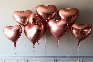 Unique Rose Gold Heart Balloons for Romantic Celebrations and Special Occasions