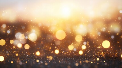 Poster - This backdrop features a mesmerizing array of golden lights that twinkle and sparkle, ideal for enhancing joyful moments and events