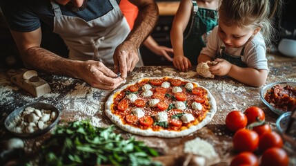 Family Pizza Making Fun   Dad  Daughter  and a Delicious Homemade Pizza