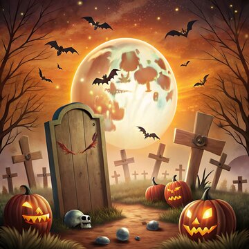 halloween background with pumpkins