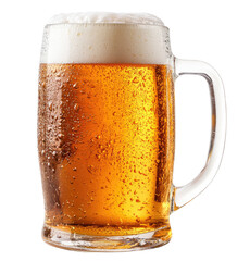 Classic beer glass with handle isolated on transparent background