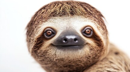 Sticker - Close Up Portrait of a Sloth with Big Brown Eyes