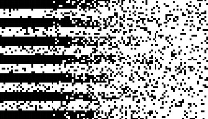 Poster - black and white pixel effect transition pattern. smooth motion with disappear effect. vector format 