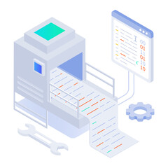 Poster - Code repair icon designed in isometric style 