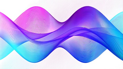 Poster - purple and blue sound wave line curve on a white background. element for theme technology futuristic