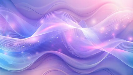 Poster - Purple and blue Sound wave line curve on a white background. Element for theme technology futuristic. Abstract white background with blue and purple gradient flowing wave line.