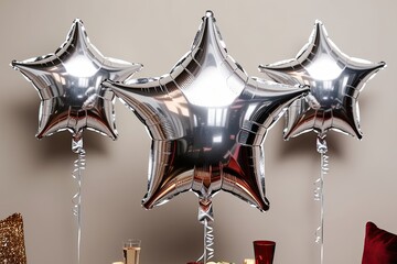 Silver Star Balloon for Party Decorations and Special Events