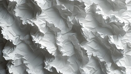 Wall Mural - Seamless Abstract 3D Crumpled White Texture Background for Creative Arts and Designs