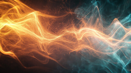 Wall Mural - Abstract Glowing Waves with Sparkle
