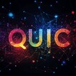 © David Martínez - Representación visual del protocolo QUIC con conexiones de red y puntos de datos brillantes, tecnología de internet moderna