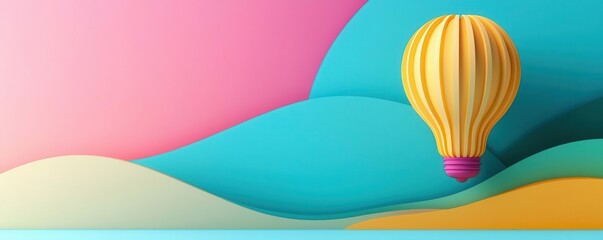 Development trends flat design side view innovation forecasting theme 3D render vivid