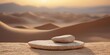 © Ta Sher - A stone podium for the product on desert arab background.