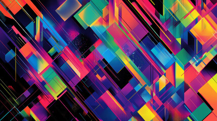Aufkleber - A colorful abstract painting with a black background