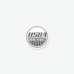 Canvas Print - USDA organic emblem, badge sticker isolated on gray background