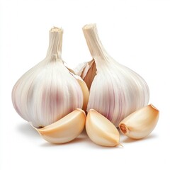 Poster - Garlic and garlic cloves isolated on white background
