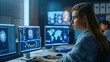 © Oleg - Modern it specialist analyzing cyber threats with holographic interface in a futuristic office