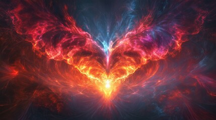 Wall Mural - heartbeats as fractal patterns of light