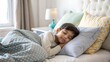 © N7 - Cozy Kid’s Bed - Indian child resting comfortably with a soft pillow.